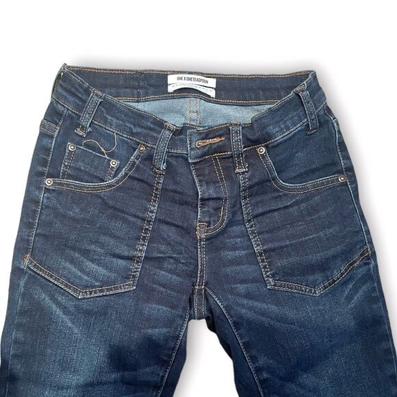 One X One Teaspoon Freebird II Distressed Skinny Jeans sz 25 in Indigo Dark Wash - Picture 5 of 10